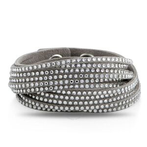Swarovski Gray Suede Wrap Bracelet